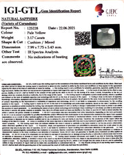 3.51 Ratti Natural Ceylonese Yellow Sapphire with Govt Lab Certificate-(4551)